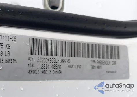 2020 Dodge Charger Sxt Rwd from USA, damaged, VIN 2C3CDXBG5LH100779